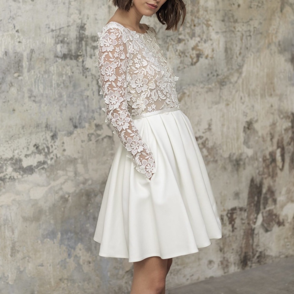 Clover x Rime Arodaky, bridal white mini dress